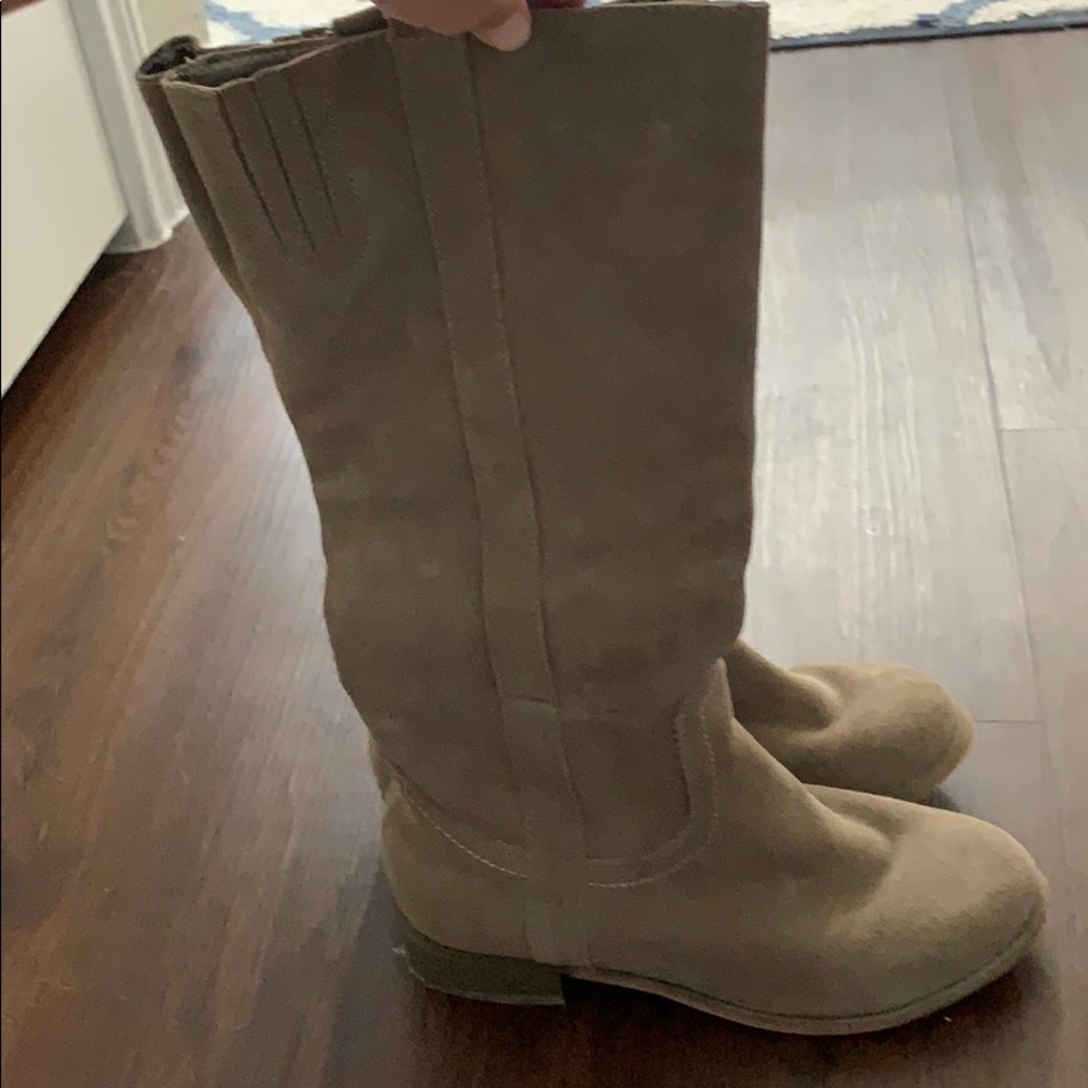 Suede Leather Slouchy Boots